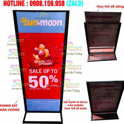  Standee chống ngã, standee chữ X, Standee cuốn nhôm